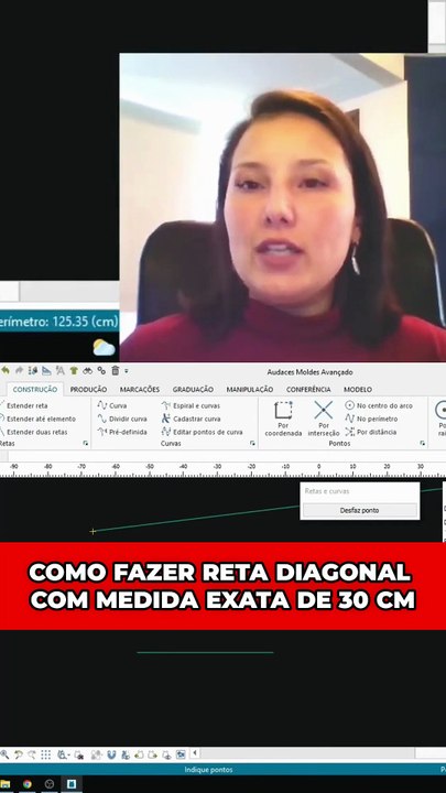 COMO FAZER RETA DIAGONAL COM MEDIDA EXATA DE 30 CM