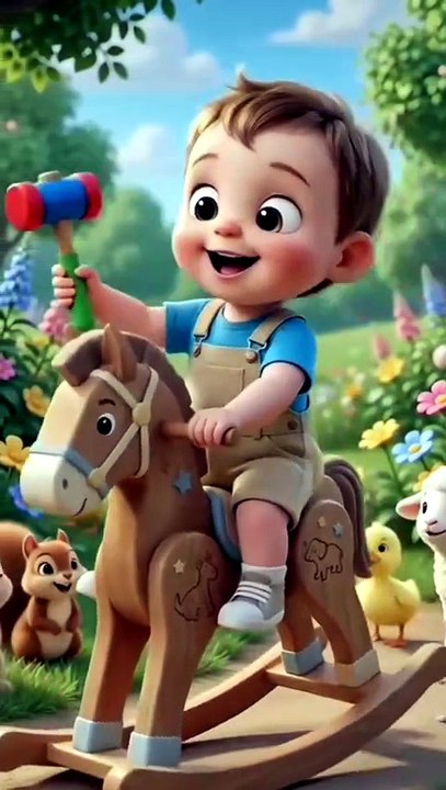 Lakdi ki kathi Poem | Cute Horse Cartoon & Kids Urdu Hindi Nursery Rhymes
