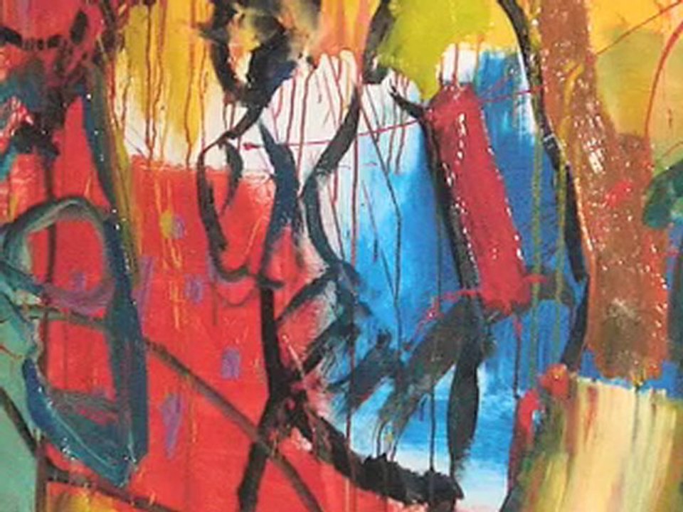 Rose et Julien performance painting au nuits Metisses