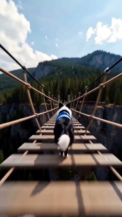 This Dog Shocked the Everyone | Dog Cross the Broken Wood Bridge