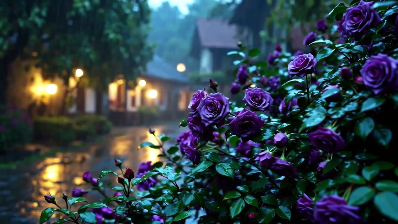 ASMR Rain on Roses: Relaxing Sounds for Sleeping and Studying (No Ads) 🌧️