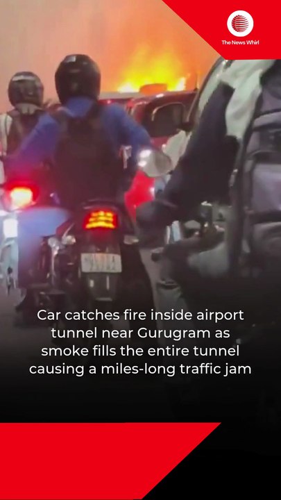 Car catches fire inside airport tunnel near Gurugram