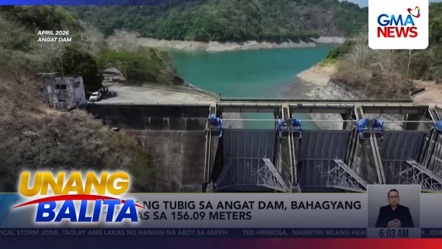 Antas ng tubig sa Angat Dam, bahagyang tumaas sa 156.09 meters | Unang Balita