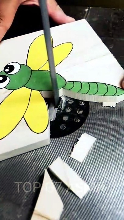 ​Deeply Relaxing Wood Carving Art: Lovely Green Dragonfly Drawing 🌿 | Top G7 ASMR