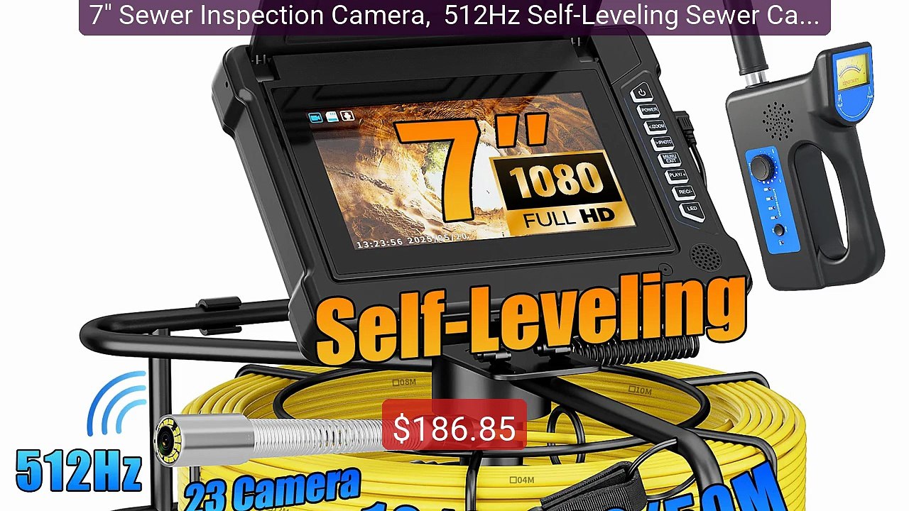 7" Sewer Inspection Camera,  512Hz Self-Leveling Sewer Camera ... -- Hot Deal 2026 | Limited Offer!