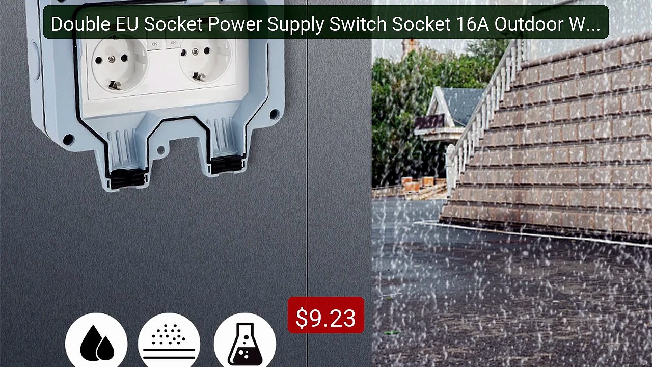 Double EU Socket Power Supply Switch Socket 16A Outdoor Wall ... -- Amazing Value 2026 | Must Have!