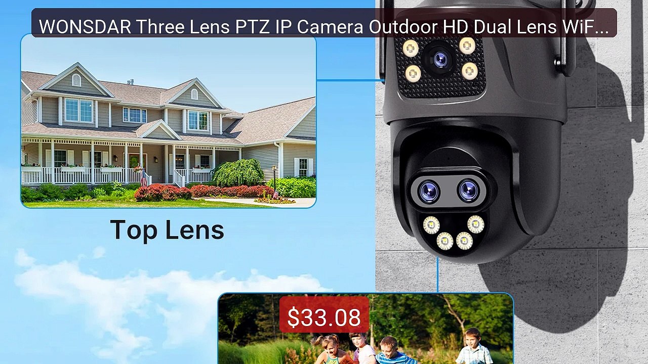 WONSDAR Three Lens PTZ IP Camera Outdoor HD Dual Lens WiFi Sec... -- Best Buy 2026 | Great Quality!