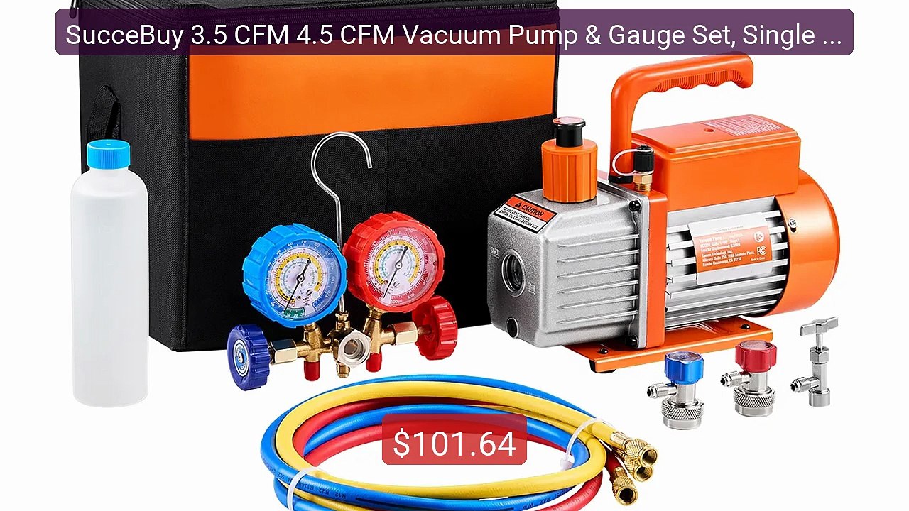 SucceBuy 3.5 CFM 4.5 CFM Vacuum Pump & Gauge Set, Single Stage Rot... -- Best Deal 2026 | Shop Now!