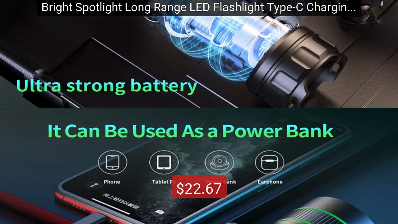 Bright Spotlight Long Range LED Flashlight Type-C Charging Strong L... -- Top Rated 2026 | Buy Now!