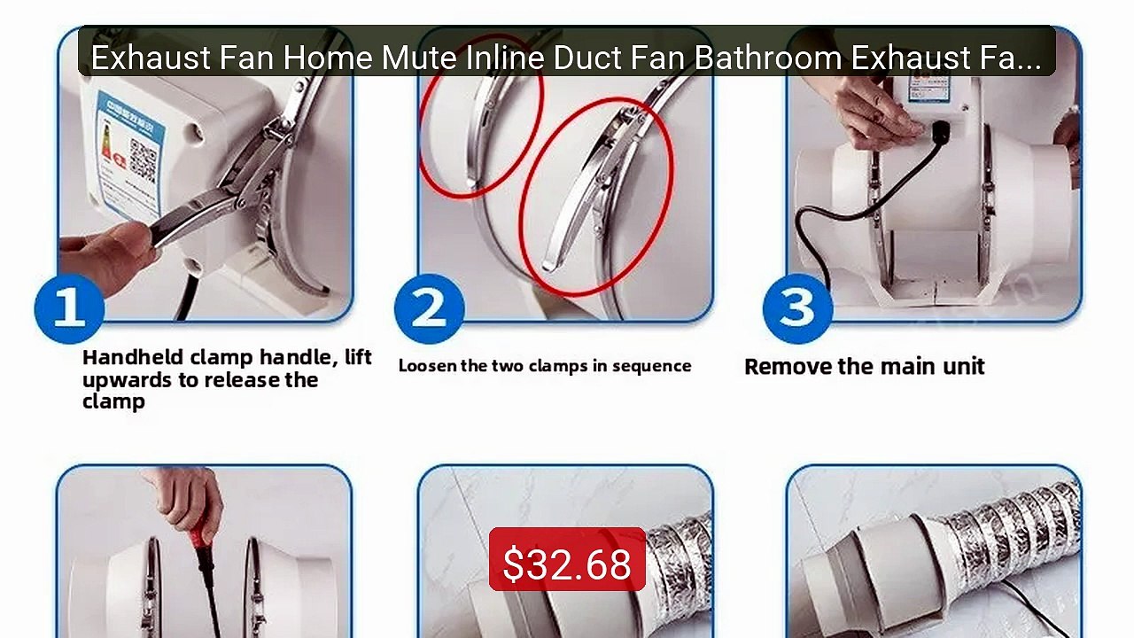 Exhaust Fan Home Mute Inline Duct Fan Bathroom Exhaust Fan Ven... -- Hot Deal 2026 | Limited Offer!