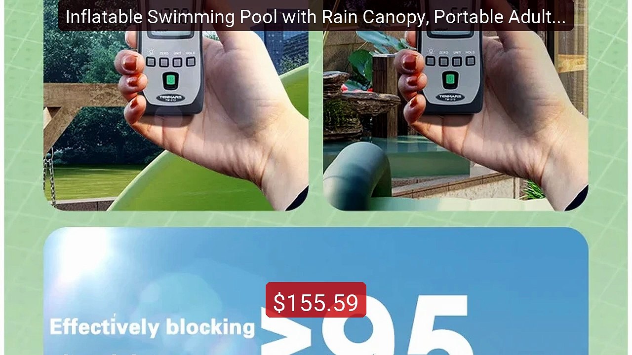 Inflatable Swimming Pool with Rain Canopy, Portable Adult Swim... -- Hot Deal 2026 | Limited Offer!