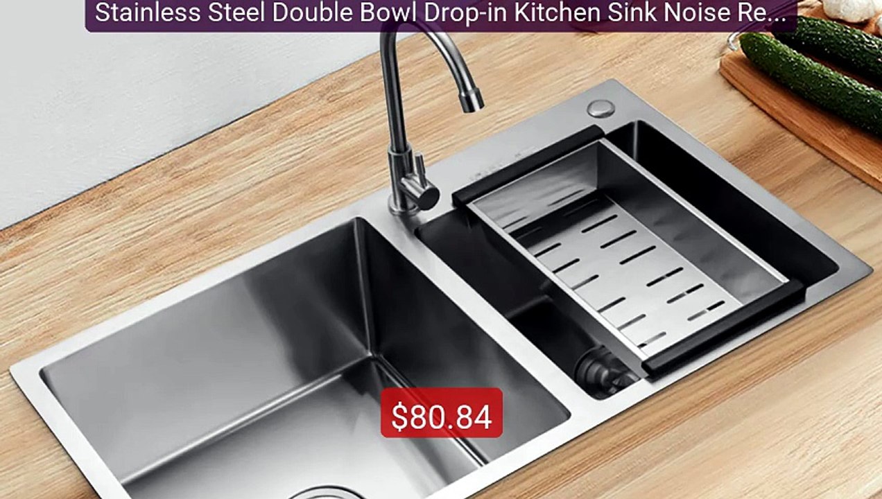 Stainless Steel Double Bowl Drop-in Kitchen Sink Noise Reducti... -- Hot Deal 2026 | Limited Offer!