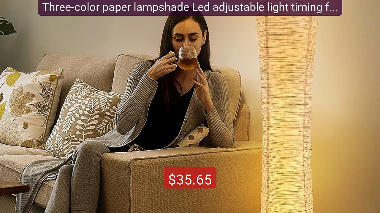 Three-color paper lampshade Led adjustable light timing floor ... -- Best Buy 2026 | Great Quality!