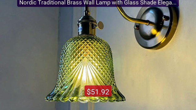 Nordic Traditional Brass Wall Lamp with Glass Shade Elegant Li... Hot Deal 2026 | Limited Offer!