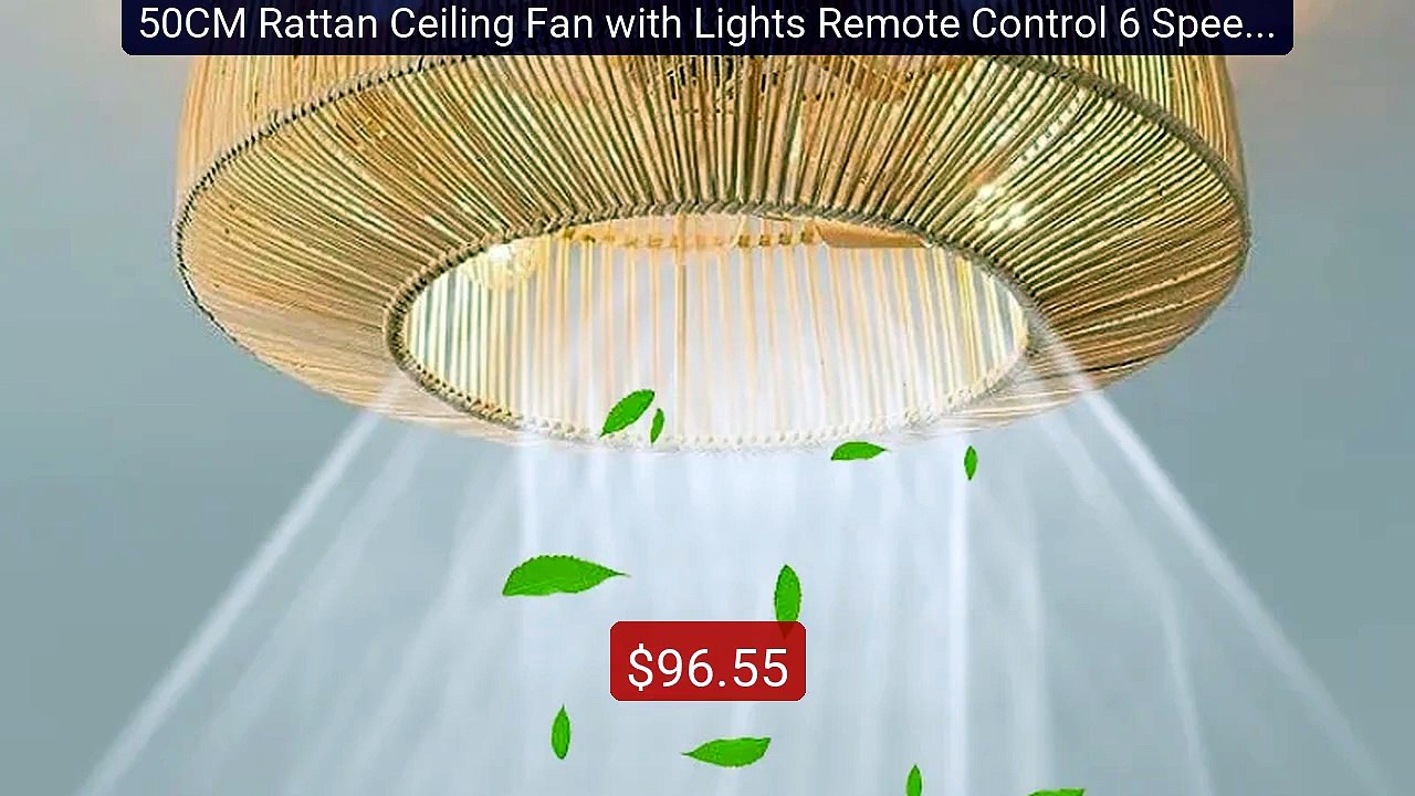 50CM Rattan Ceiling Fan with Lights Remote Control 6 Speeds Re... -- Best Buy 2026 | Great Quality!