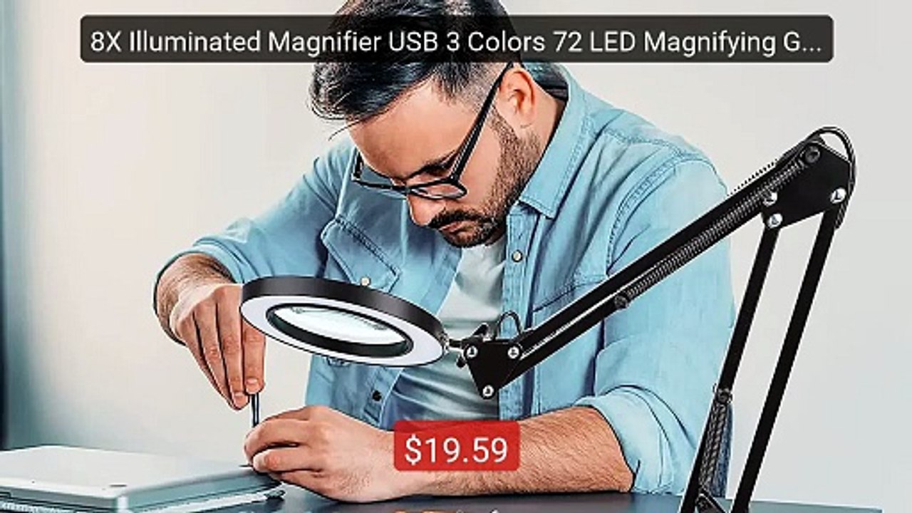 8X Illuminated Magnifier USB 3 Colors 72 LED Magnifying Glass... -- Amazing Value 2026 | Must Have!