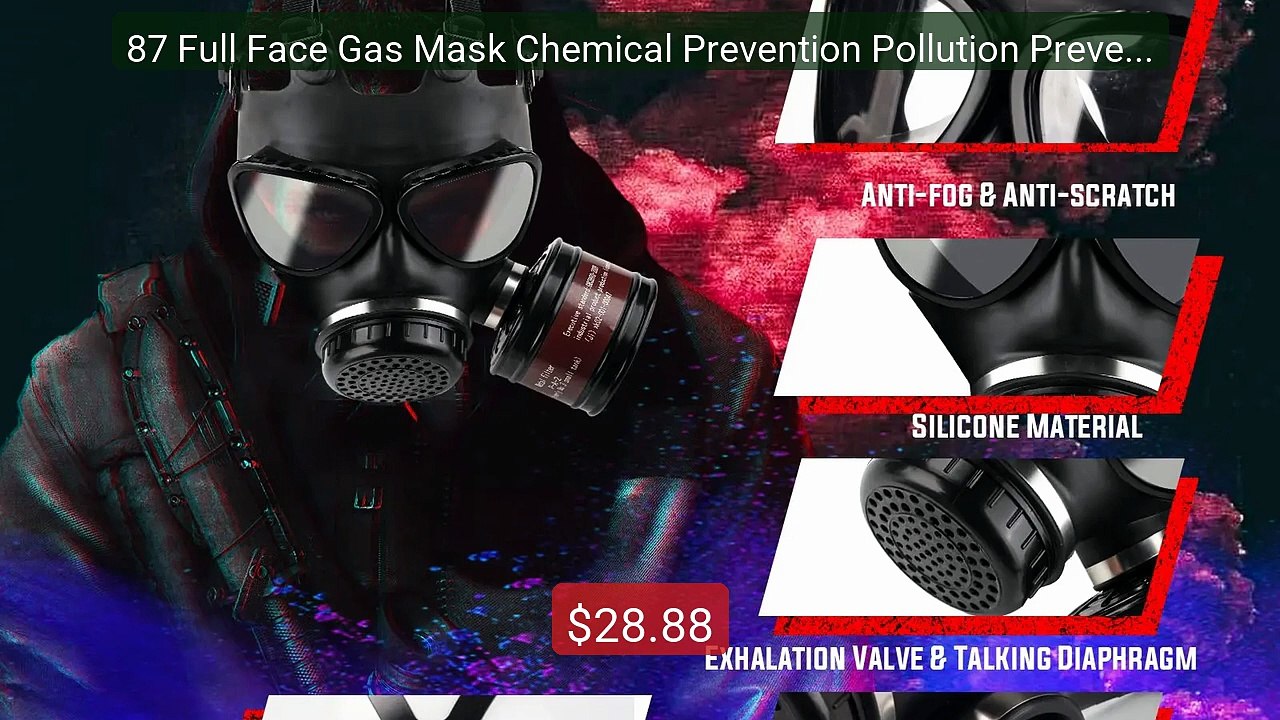 87 Full Face Gas Mask Chemical Prevention Pollution Preventio... -- Amazing Value 2026 | Must Have!