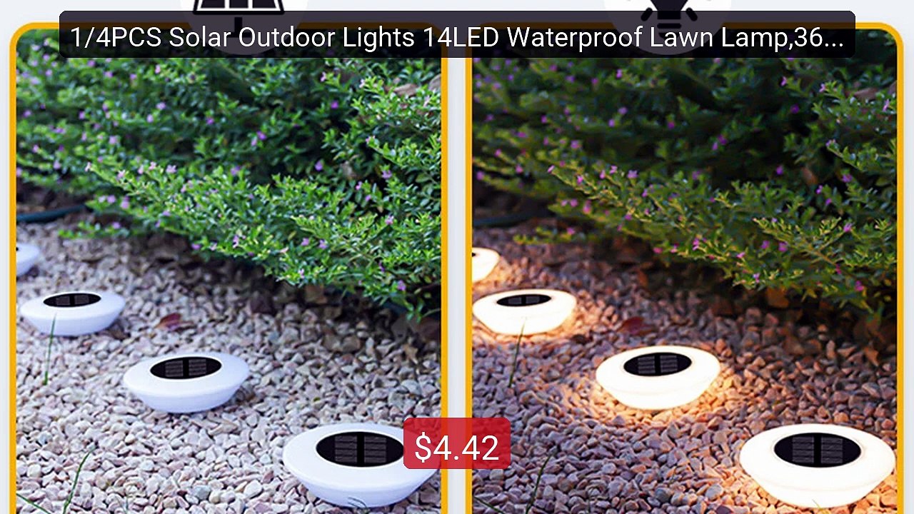 1/4PCS Solar Outdoor Lights 14LED Waterproof Lawn Lamp,360° F... -- Amazing Value 2026 | Must Have!