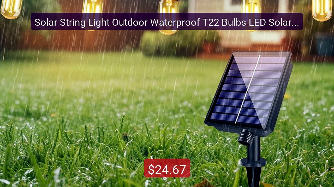 Solar String Light Outdoor Waterproof T22 Bulbs LED Solar Powered ... -- Best Deal 2026 | Shop Now!