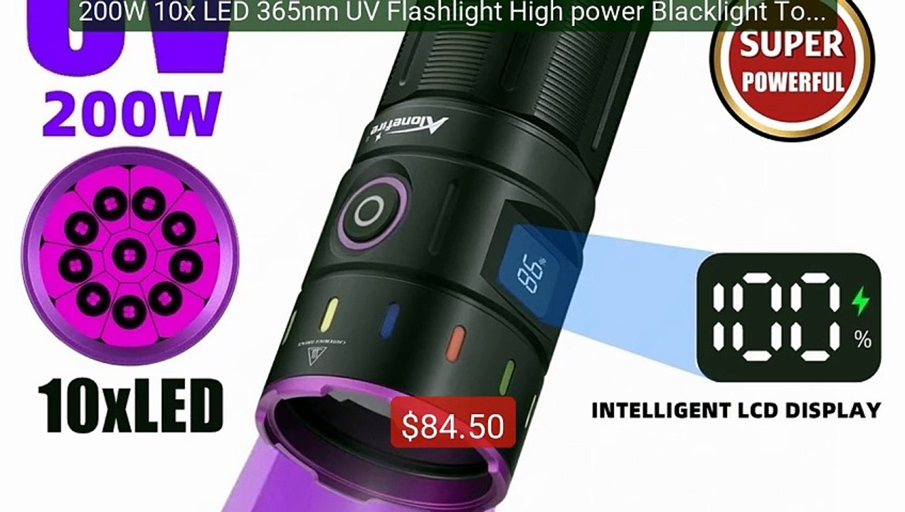 200W 10x LED 365nm UV Flashlight High power Blacklight Torch U... -- Best Buy 2026 | Great Quality!