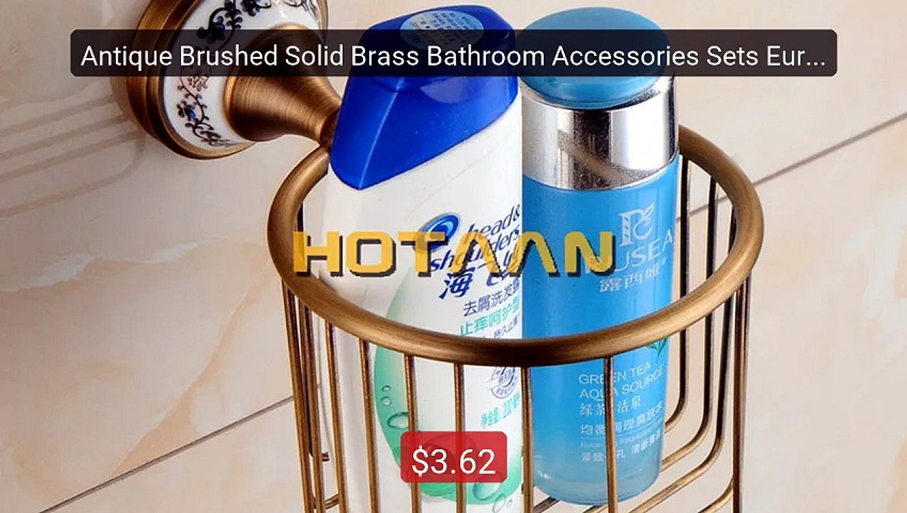 Antique Brushed Solid Brass Bathroom Accessories Sets European Porc... -- Top Rated 2026 | Buy Now!