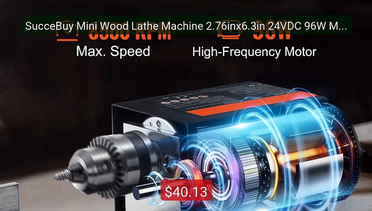 SucceBuy Mini Wood Lathe Machine 2.76inx6.3in 24VDC 96W Machin... -- Best Buy 2026 | Great Quality!
