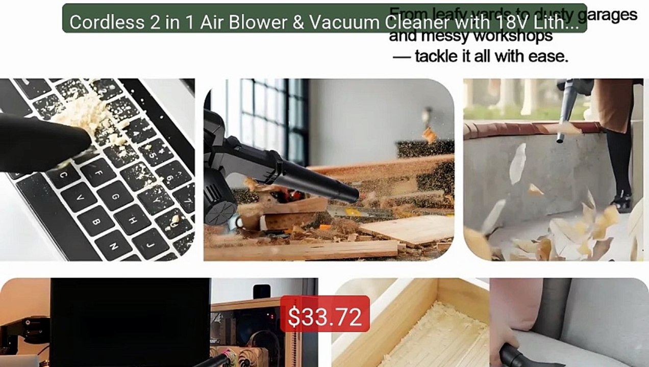 Cordless 2 in 1 Air Blower & Vacuum Cleaner with 18V Lithium Batter... -- Top Rated 2026 | Buy Now!