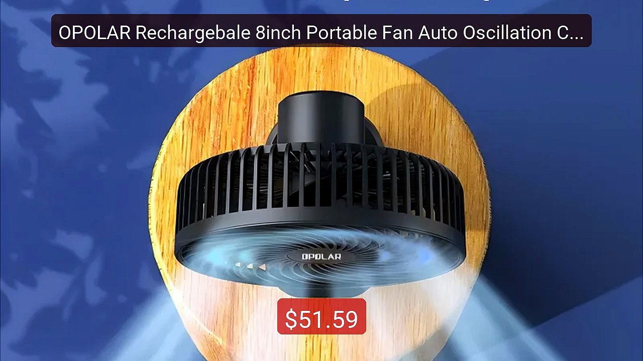 OPOLAR Rechargebale 8inch Portable Fan Auto Oscillation Clip ... -- Amazing Value 2026 | Must Have!