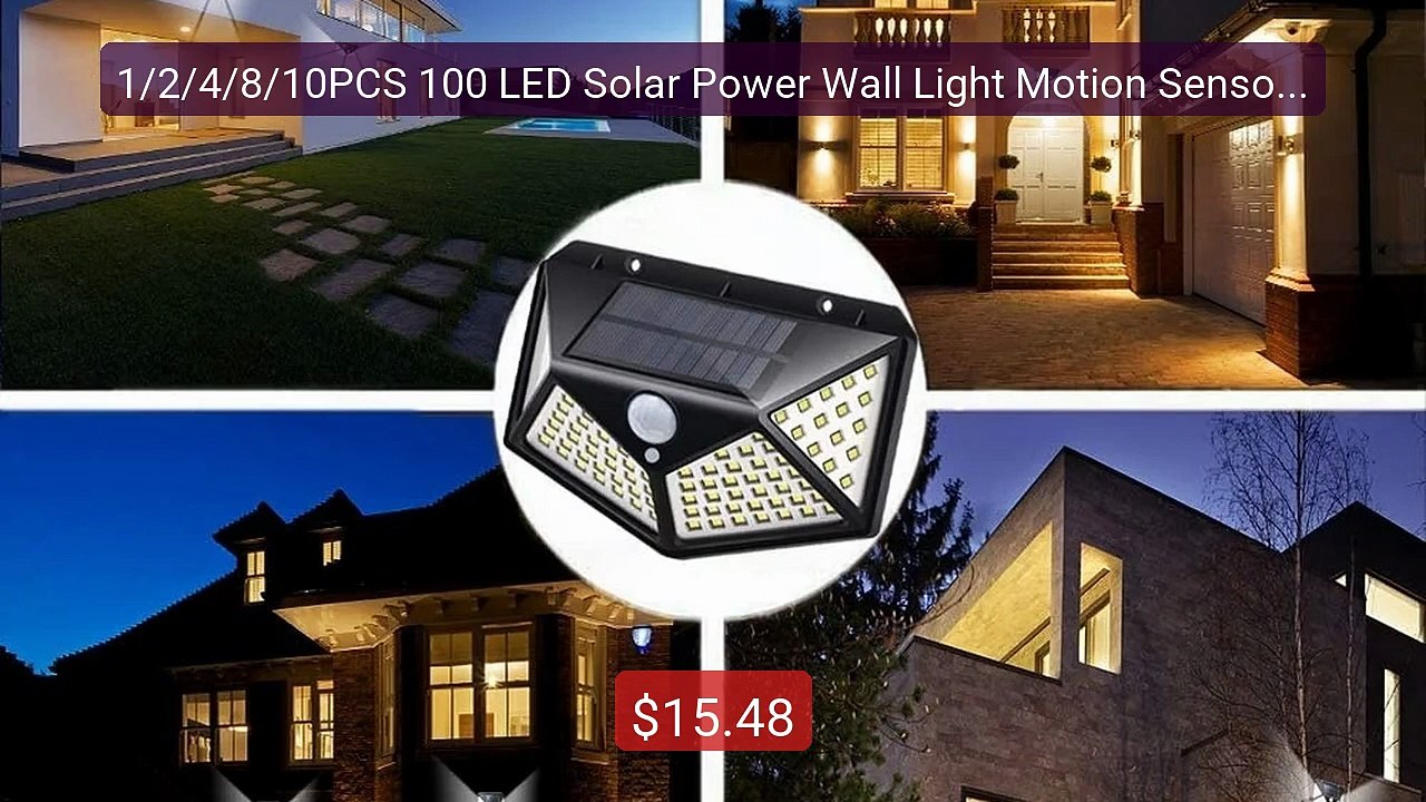 1/2/4/8/10PCS 100 LED Solar Power Wall Light Motion Sensor Wat... -- Hot Deal 2026 | Limited Offer!