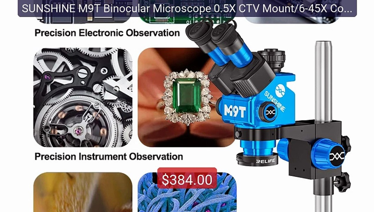 SUNSHINE M9T Binocular Microscope 0.5X CTV Mount/6-45X Continu... -- Hot Deal 2026 | Limited Offer!