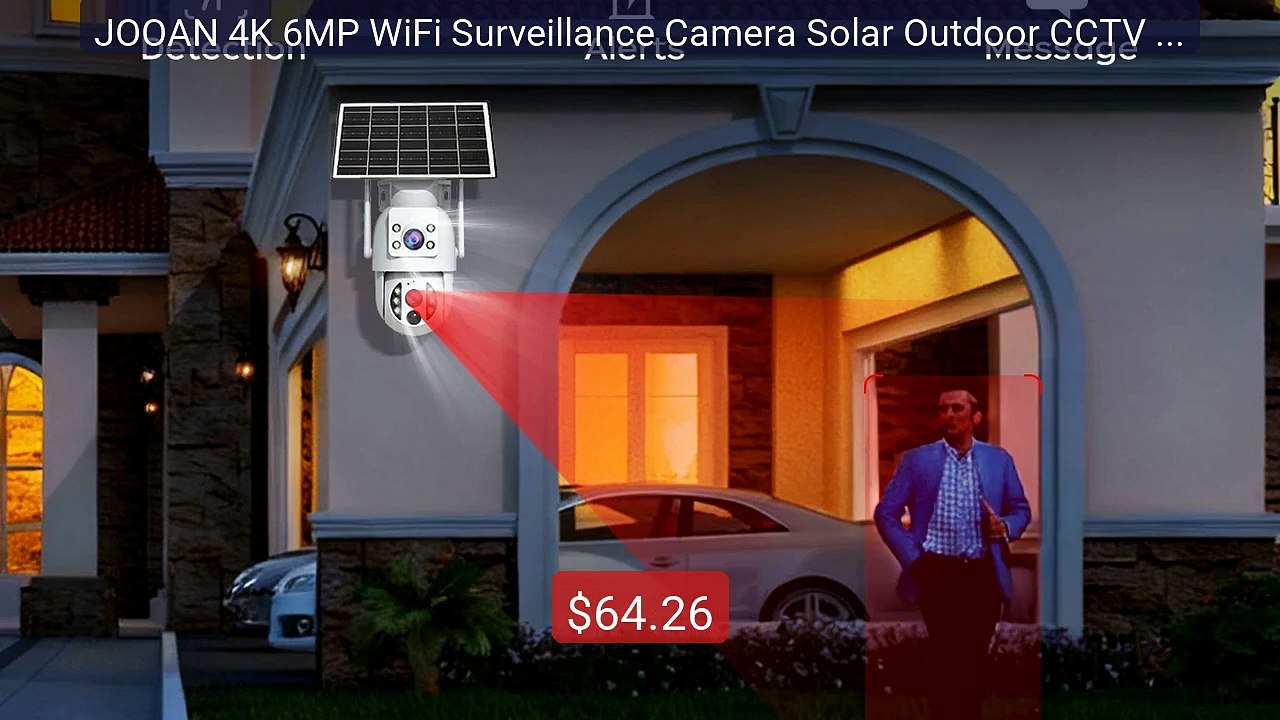 JOOAN 4K 6MP WiFi Surveillance Camera Solar Outdoor CCTV Camer... -- Best Buy 2026 | Great Quality!