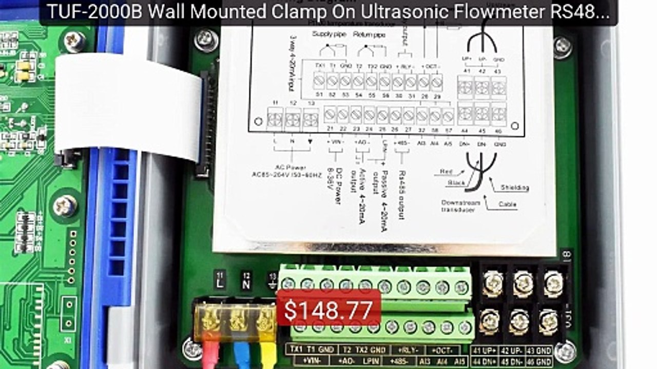 TUF-2000B Wall Mounted Clamp On Ultrasonic Flowmeter RS485 MODBUS D... -- Top Rated 2026 | Buy Now!