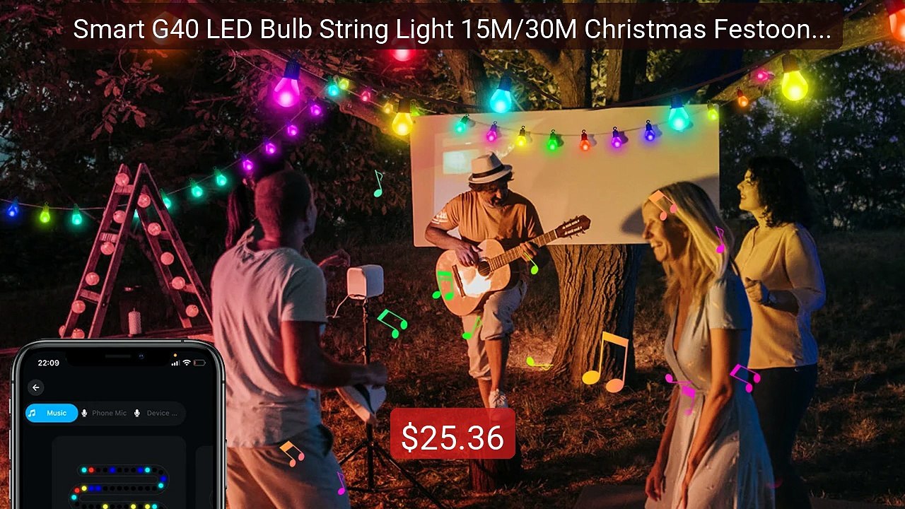 Smart G40 LED Bulb String Light 15M/30M Christmas Festoon USB ... -- Best Buy 2026 | Great Quality!
