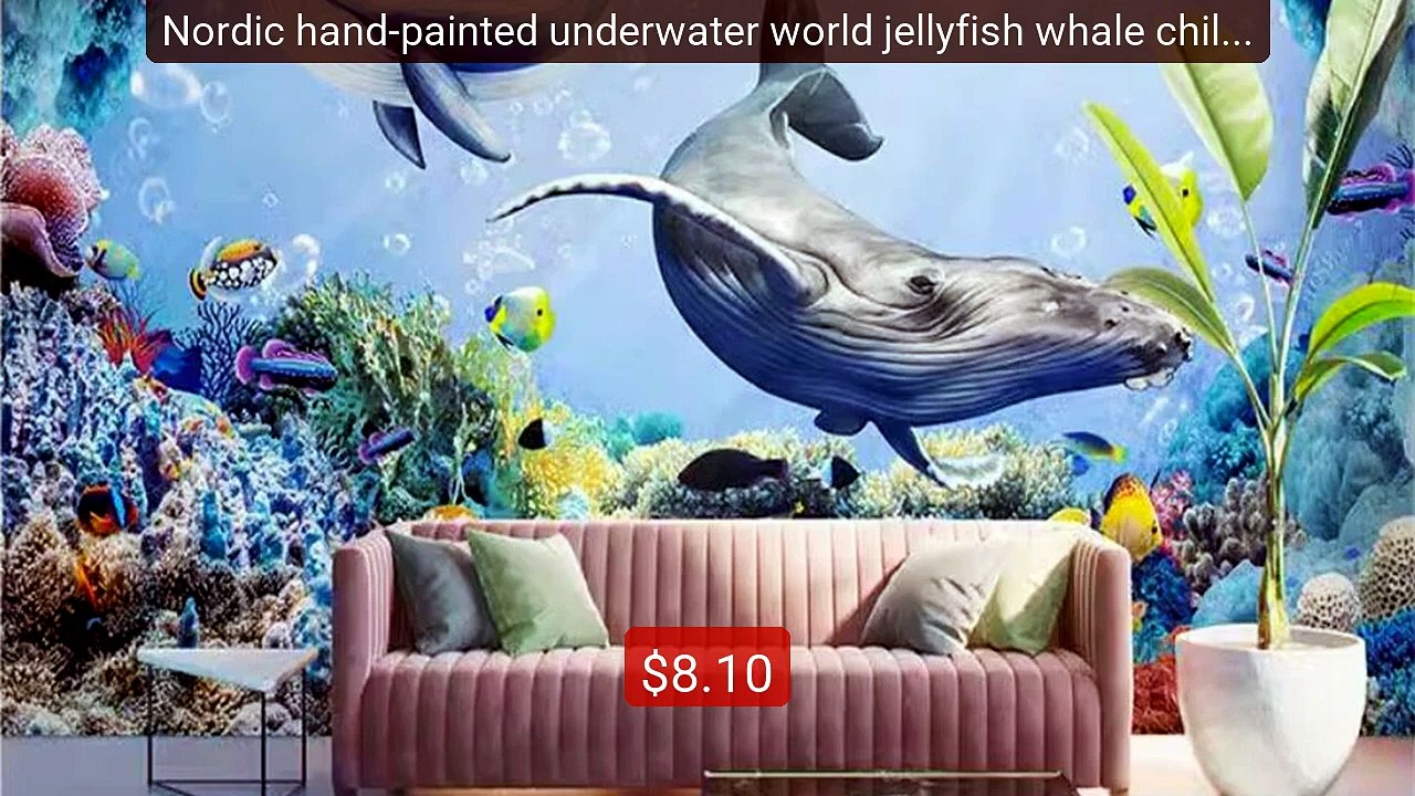 Nordic hand-painted underwater world jellyfish whale childr... -- Top Pick 2026 | Unbeatable Price!