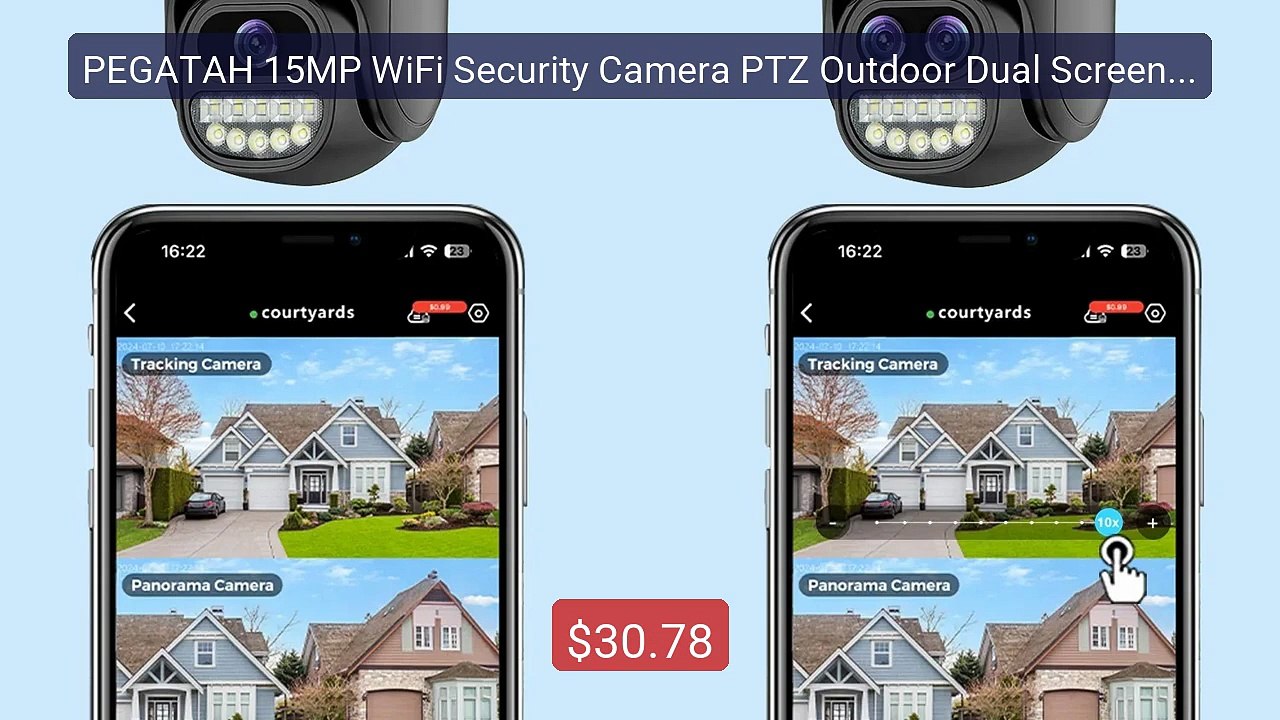 PEGATAH 15MP WiFi Security Camera PTZ Outdoor Dual Screen 10X Zoom... -- Best Deal 2026 | Shop Now!