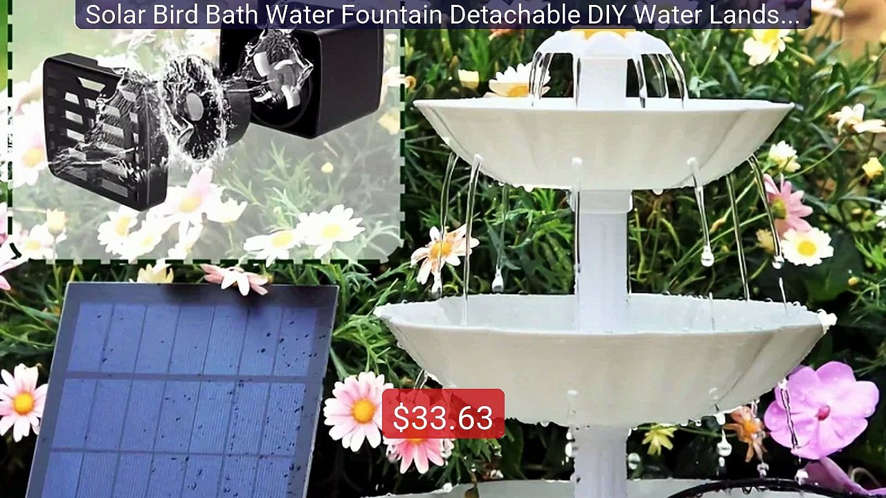 Solar Bird Bath Water Fountain Detachable DIY Water Landscaping Fo... -- Best Deal 2026 | Shop Now!