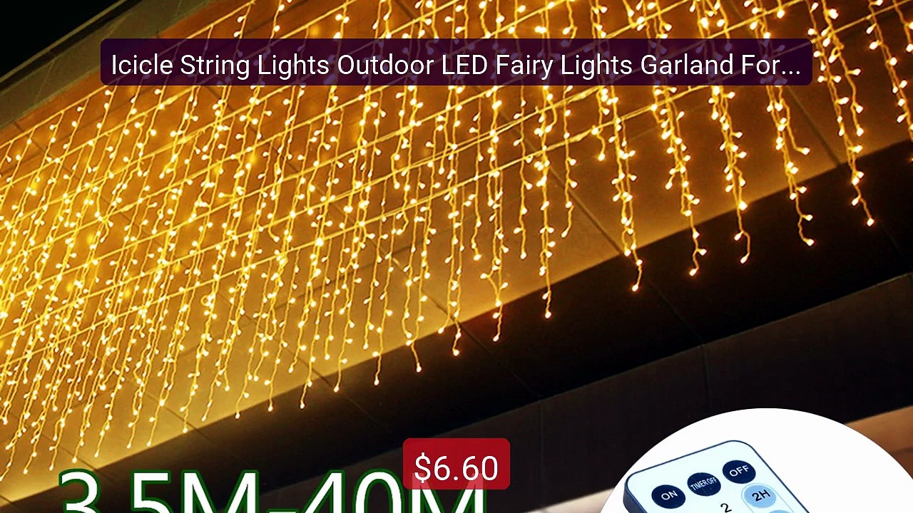 Icicle String Lights Outdoor LED Fairy Lights Garland For New ... -- Best Buy 2026 | Great Quality!