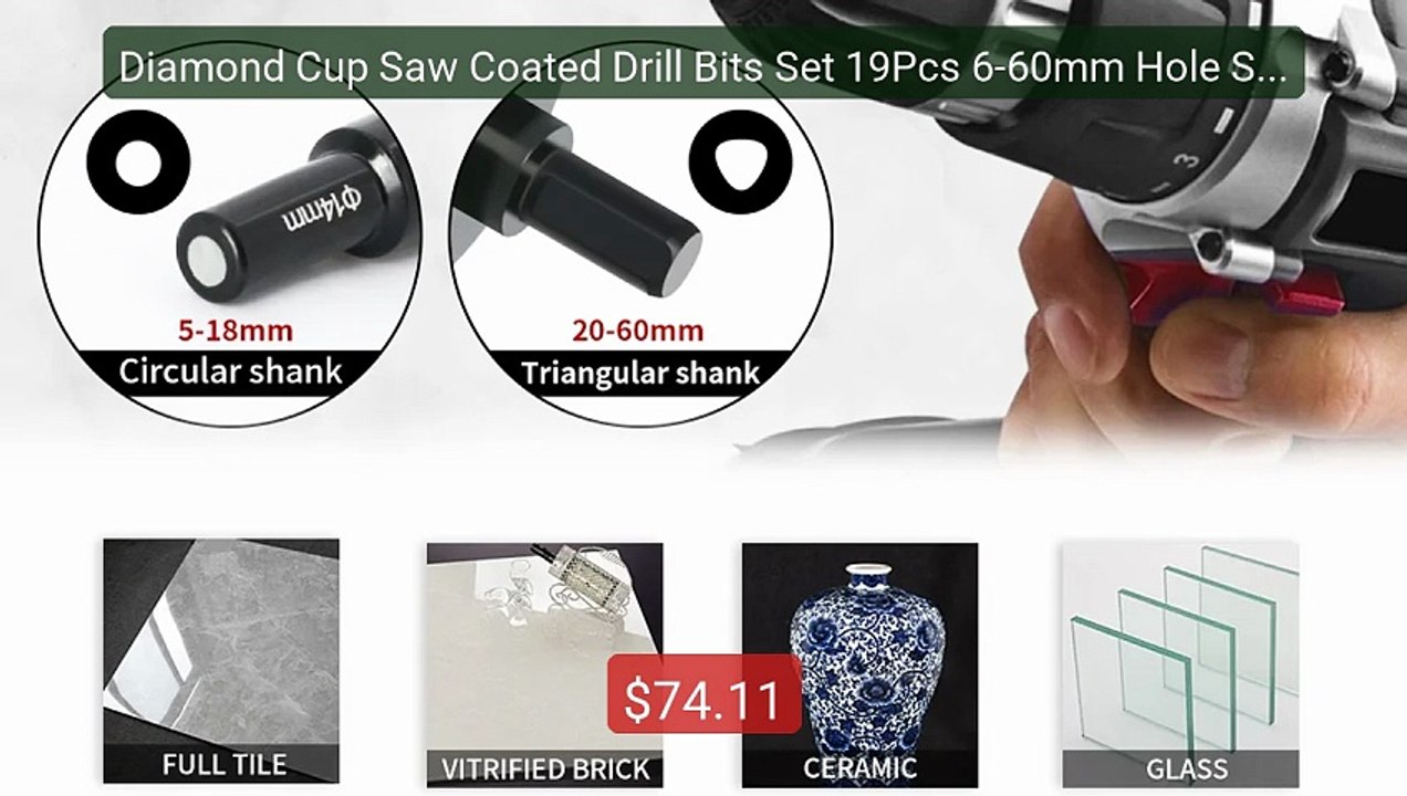 Diamond Cup Saw Coated Drill Bits Set 19Pcs 6-60mm Hole Saw K... -- Amazing Value 2026 | Must Have!