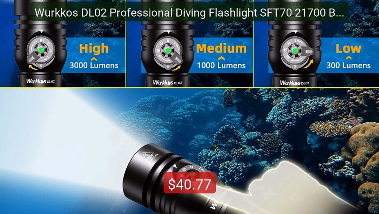 Wurkkos DL02 Professional Diving Flashlight SFT70 21700 Batte... -- Amazing Value 2026 | Must Have!
