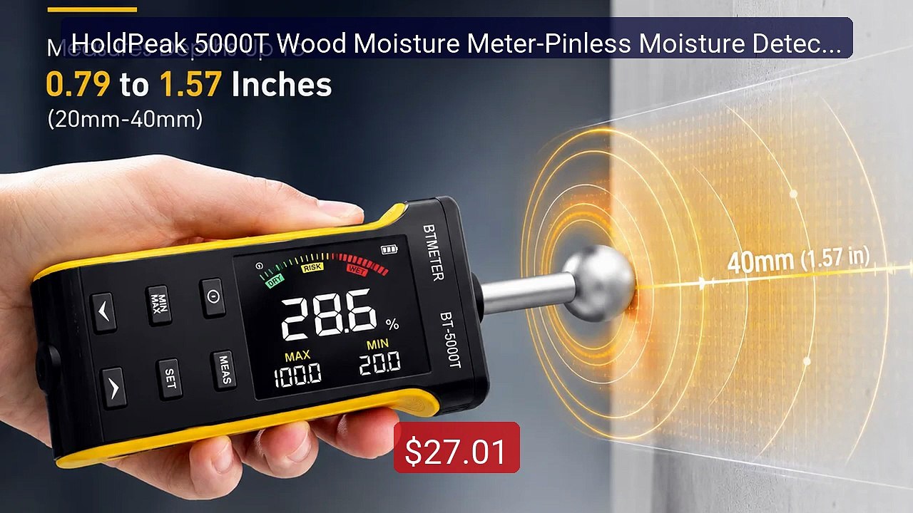 HoldPeak 5000T Wood Moisture Meter-Pinless Moisture Detector ... -- Amazing Value 2026 | Must Have!