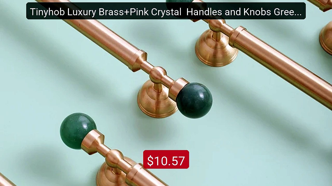 Tinyhob Luxury Brass+Pink Crystal  Handles and Knobs Green Cup... -- Best Buy 2026 | Great Quality!