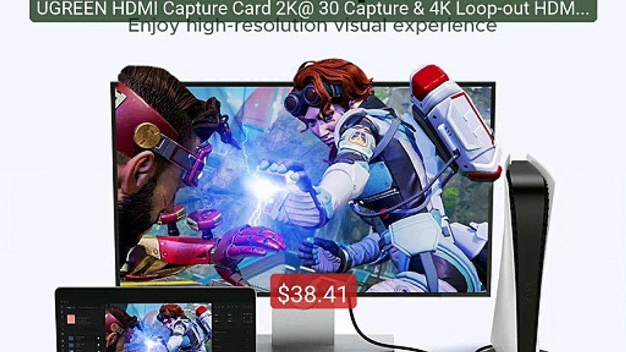 UGREEN HDMI Capture Card 2K@ 30 Capture & 4K Lo...