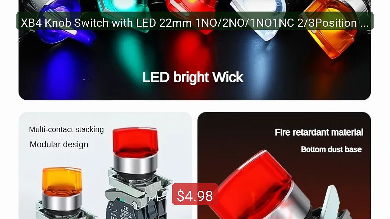 XB4 Knob Switch with LED 22mm 1NO/2NO/1NO1NC 2/3Position Se... -- Top Pick 2026 | Unbeatable Price!