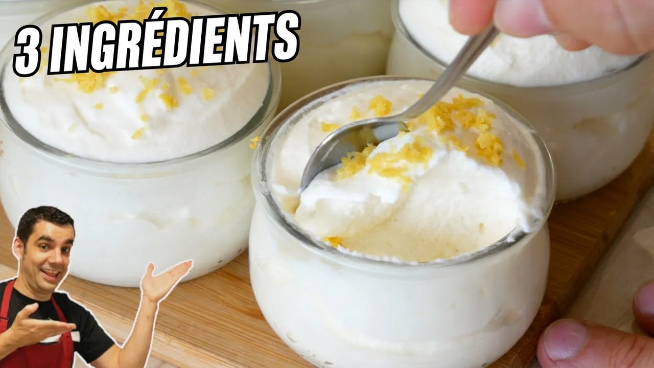 Mousse au citron en 3 ingrédients : sans cuisson, sans gélatine et super crémeuse !