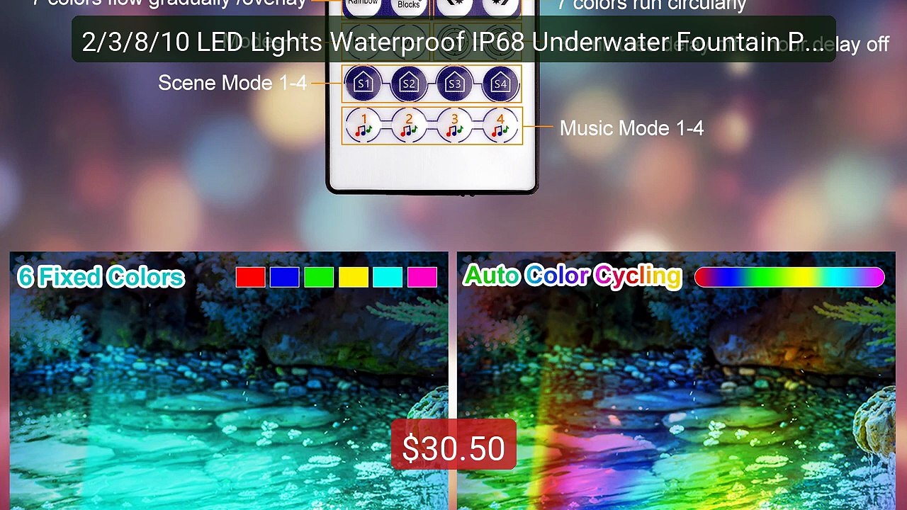 2/3/8/10 LED Lights Waterproof IP68 Underwater Fountain Pon... -- Top Pick 2026 | Unbeatable Price!