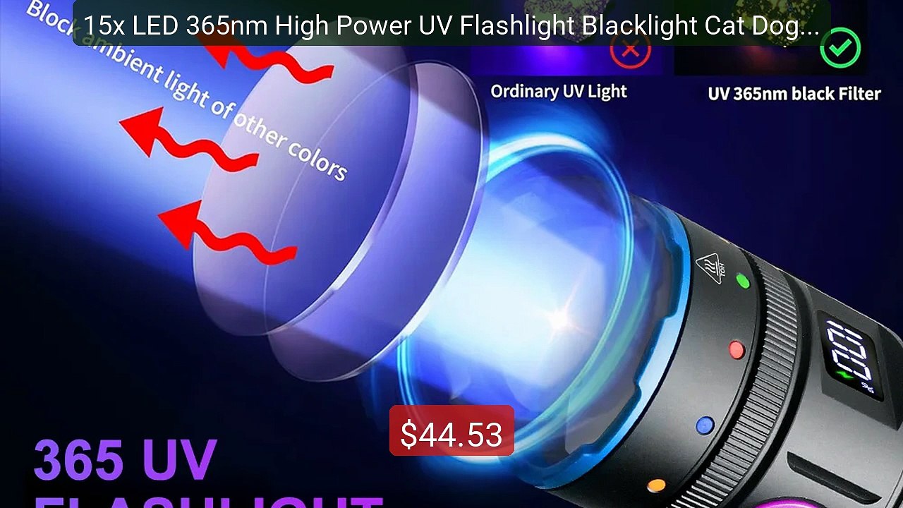 15x LED 365nm High Power UV Flashlight Blacklight Cat Dog U... -- Top Pick 2026 | Unbeatable Price!