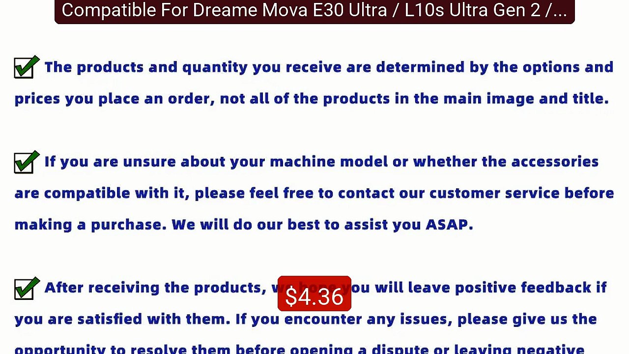 Compatible For Dreame Mova E30 Ultra / L10s Ultra Gen 2 / L10s... -- Hot Deal 2026 | Limited Offer!