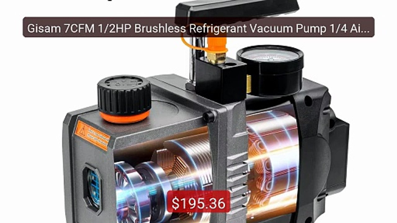 Gisam 7CFM 1/2HP Brushless Refrigerant Vacuum Pump 1/4 Air Conditi... -- Best Deal 2026 | Shop Now!
