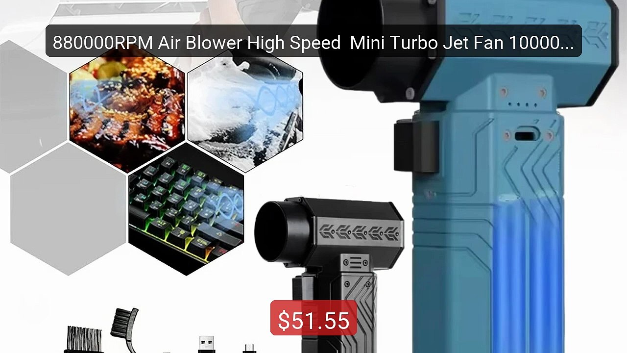 880000RPM Air Blower High Speed  Mini Turbo Jet Fan 10000MAH 6... -- Best Buy 2026 | Great Quality!
