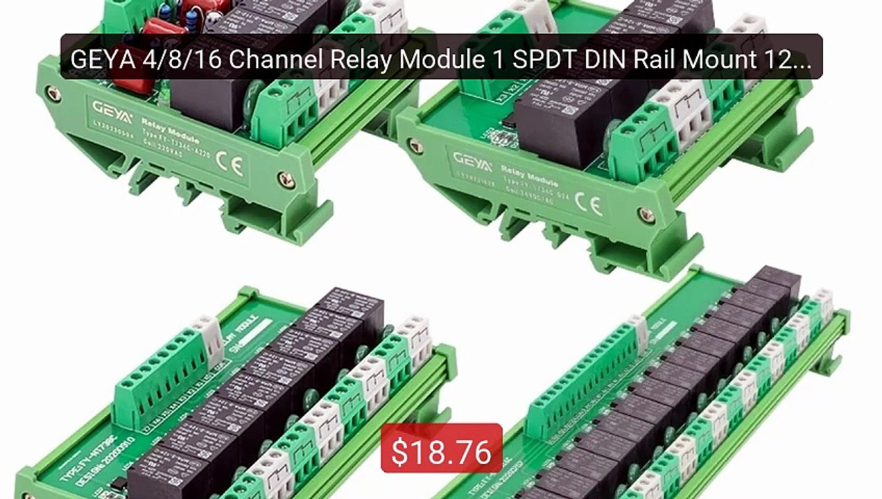 GEYA 4/8/16 Channel Relay Module 1 SPDT DIN Rail Mount 12V ... -- Top Pick 2026 | Unbeatable Price!